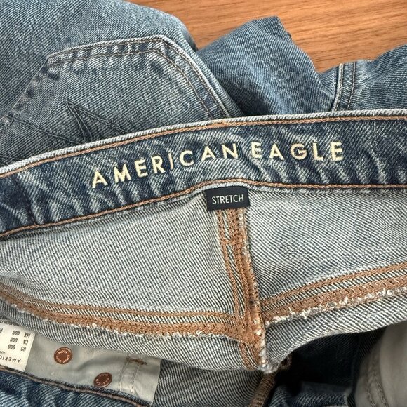 American Eagle Stretch Barrel Jeans Mid Rise Size 000R - Picture 5 of 6